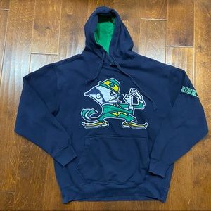 Vintage Notre Dame Navy Big Logo Hoodie Size Medium